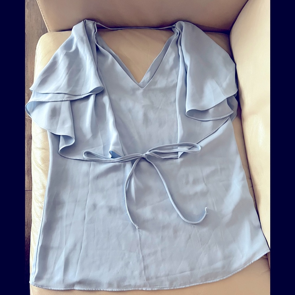 Bianca Nygard blouse in powder blue, size small